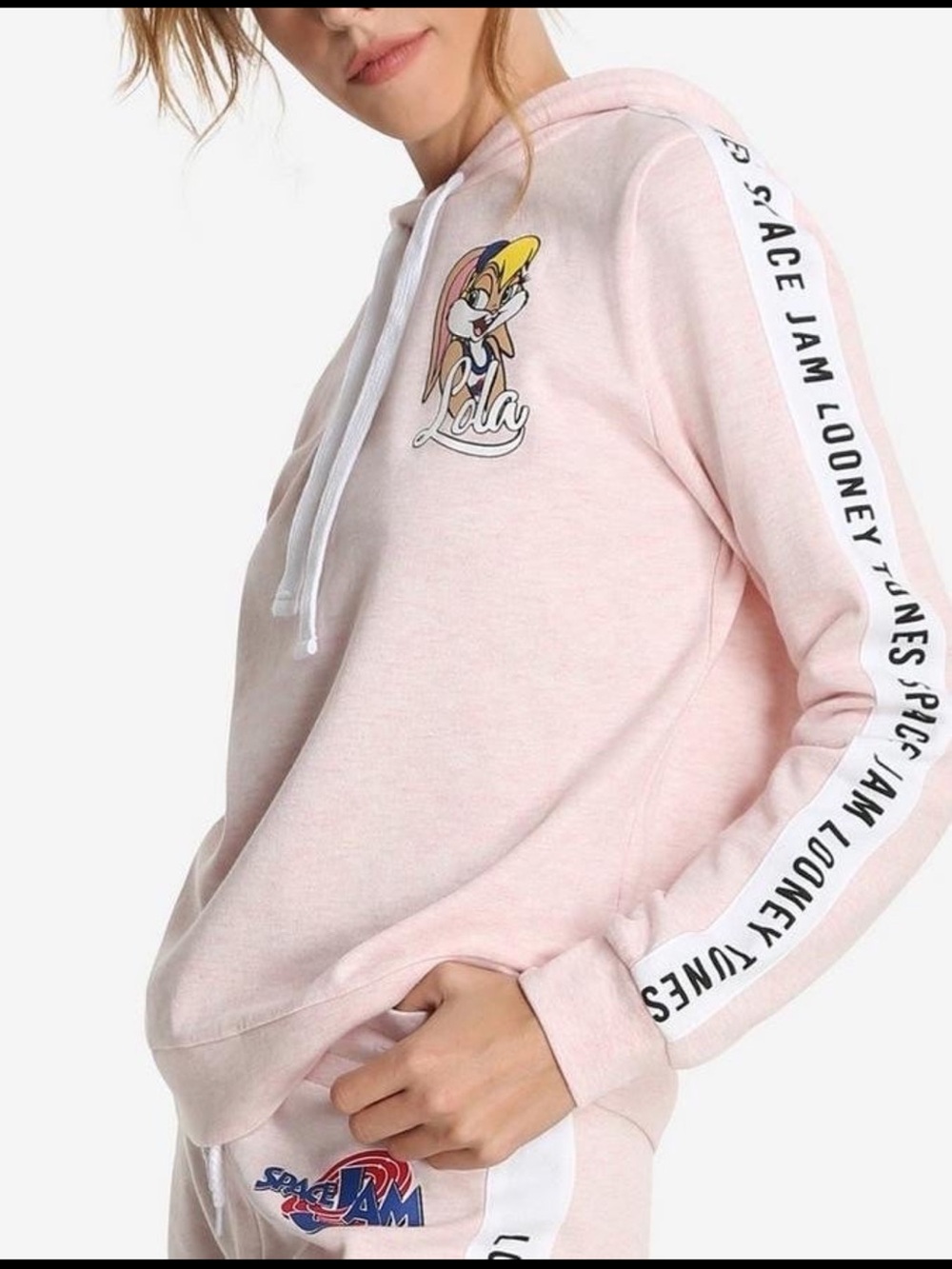 BoxLunch Space Jam Lola Bunny Hoodie Women's XL Pink Looney Tunes - Picture 3 of 3